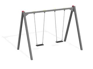 Dubbelt gungställning i stål B334 x D202 x H252 cm