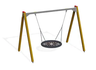 Gungställning kompisgunga – trästolpar B334 x D202 x H252 cm