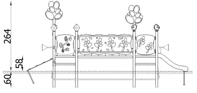 Queco 38 – Kombinationslekapparat L609 x B309x H264 cm 