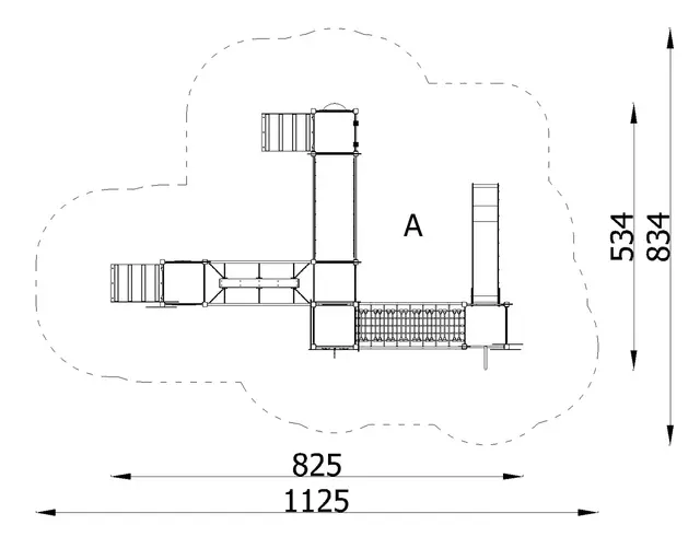 Queco 39 – Stor kombinationslek L825 x B534 x H384 cm 