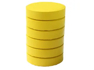 Färgblock senior gul Ø57 mm, 6 st