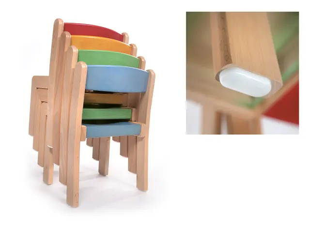 Populär stol stapelbar H26 cm 01 Blå 