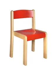 Populär stol stapelbar H34 cm 02 Röd