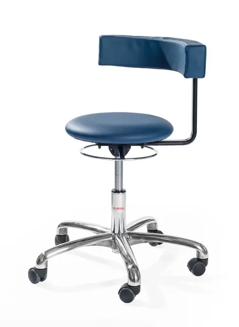 Saturn stol H40-53 cm, blått konstläder 