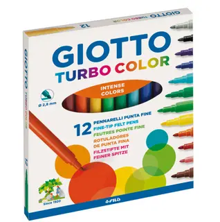 Giotto Turbo Color fiberpennor 12 st