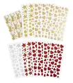 Glitterstickers jul L24 x B10 cm / L18,5 x B12 cm, 8 ark