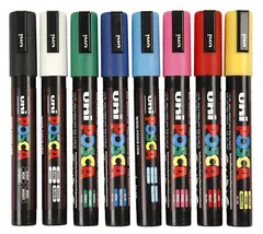 Posca tuschpennor medium Ø2,5 mm, 8 st