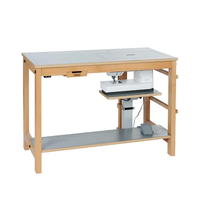 Sjöbergs symaskinbord mörkgrå med elhiss L120 x B60 x H90 cm 