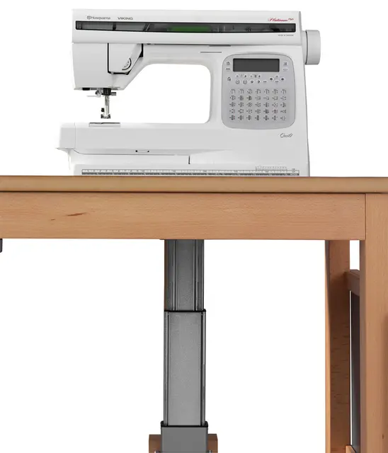 Sjöbergs symaskinbord ljusgrå med elhiss L120 x B60 x H90 cm 