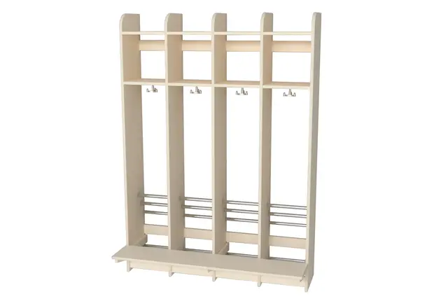 Dal klädfack med sittbänk 4 fack B108 x D45 x H150 cm 