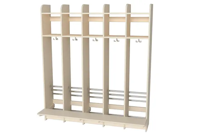 Dal klädfack med sittbänk 5 fack B134 x D45 x H150 cm 