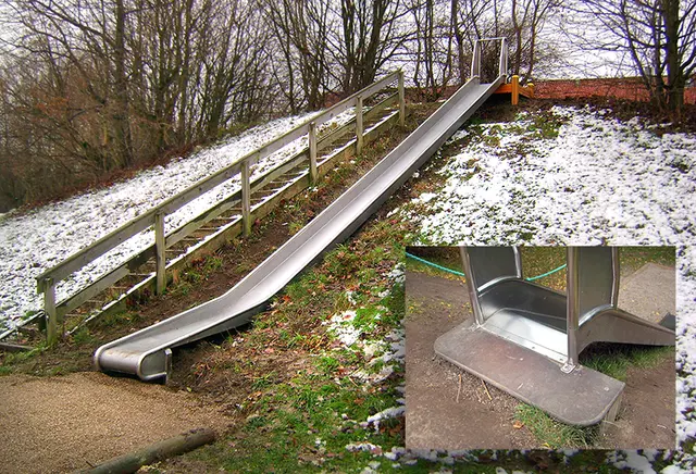 Terrängrutschkana i rostfritt stål L400 x B50 x H200 cm 
