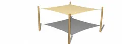 Solsegel med stolpar L420 x B420 cm
