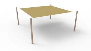 Solsegel med stolpar L420 x B420 cm