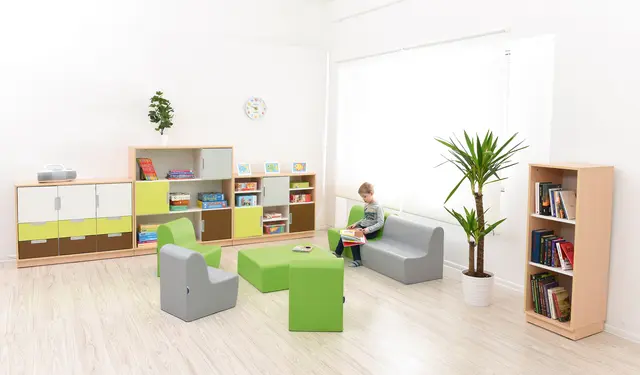 Flexi L smal skåpsektion 2 hyllor, B41,8 x D41,5 x H124,2 cm 