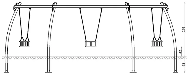 Gungställning – cirkulär för 6 platser 