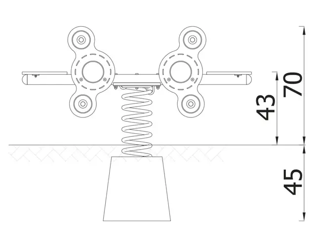 Milo – Gungbräda dubbel L136 x B32 x H70 cm 