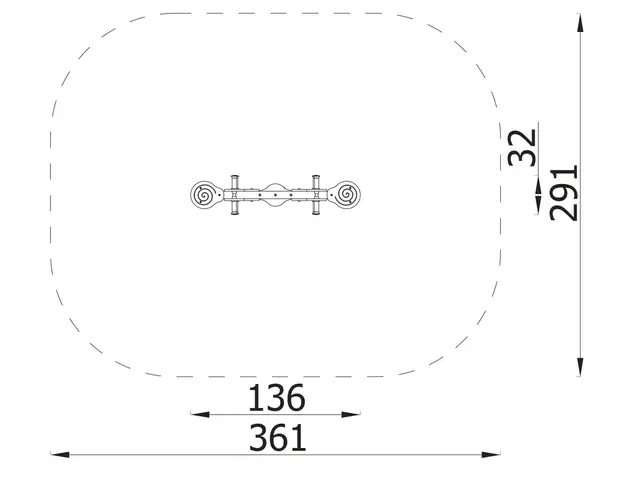 Milo – Gungbräda dubbel L136 x B32 x H70 cm 