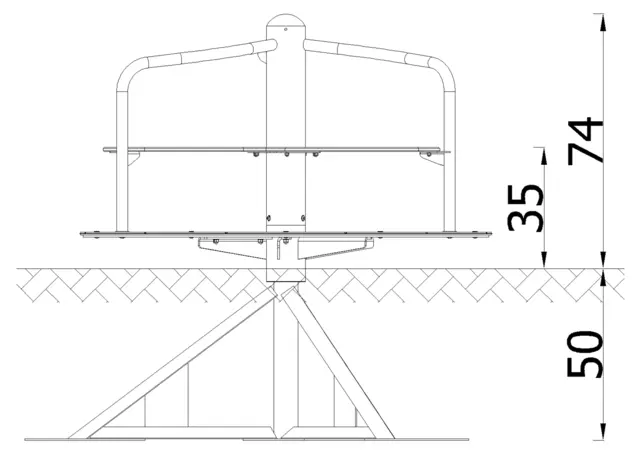 Vento – karusell med sittpanel Ø120 x H74 cm 