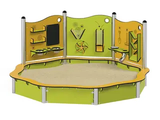 Milo – Sandlåda med aktivitetspaneler L239 x B239 x H119 cm
