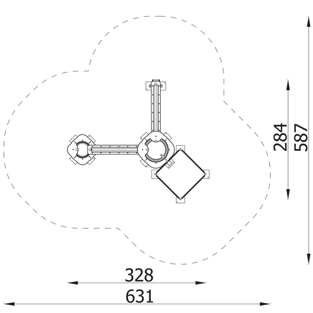 Aqueduct – Vattenlek medium L284 x B328 x H100 cm 