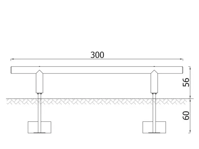 Balansbom – trä 3,0 m L300 x B12 x H55 cm 