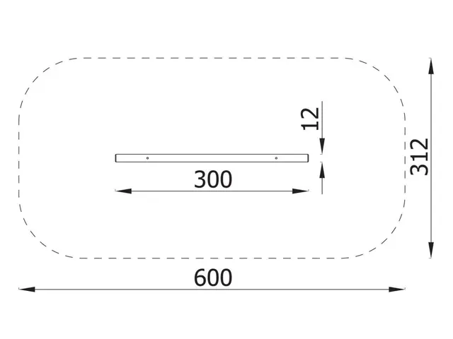 Balansbom – trä 3,0 m L300 x B12 x H55 cm 