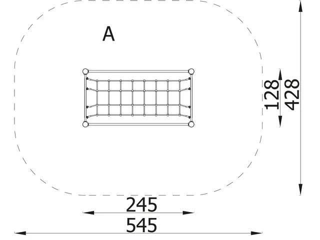 A4K Genomgång, nät L245 x B128 x H143 cm 
