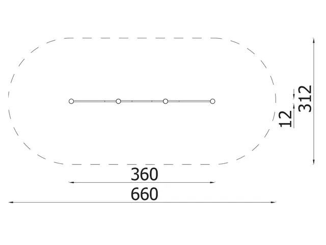 Volträcke trippel L360 x B12 x H164 cm 