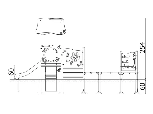 Milo lekhus - sandlåda och 2 rutschbanor L512 x B358 x H254 cm 