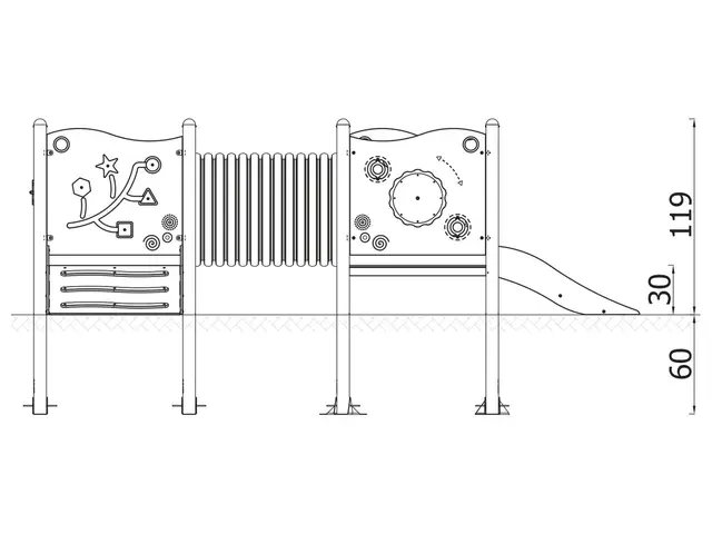 Milo lekplattform med tunnel L367 x B183 x H119 cm 