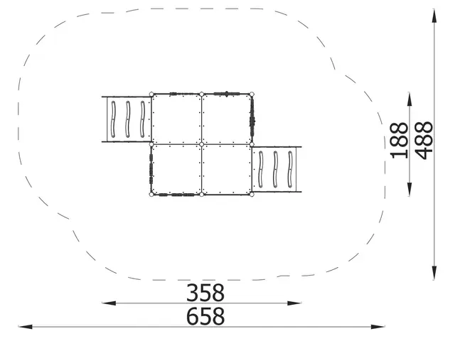 Milo lekplattform L358 x B188 x H119 cm 