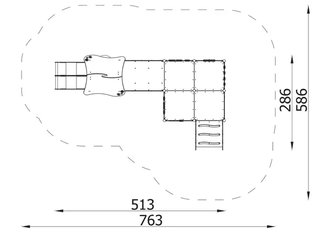 Milo lekställningset 2 L513 x B286 x H254 cm 