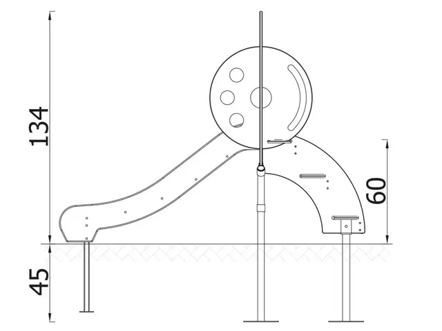 Mini rutschkana med trappa L193 x B105 x H136 cm 