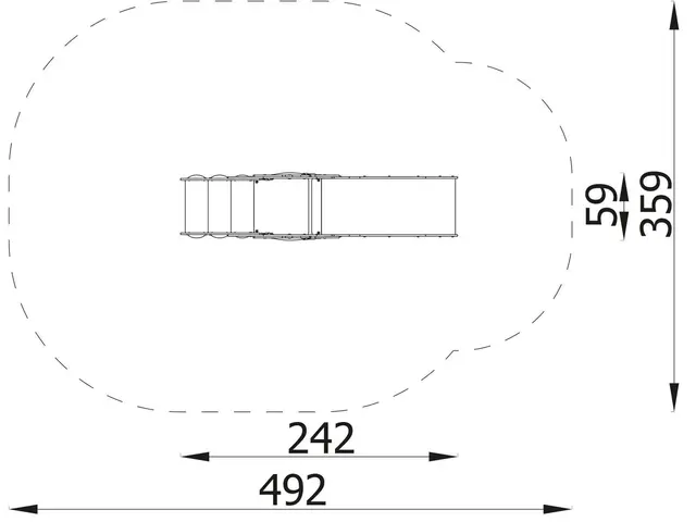 Sklia med trappa – småbarn L59 x B242 x H135 cm 