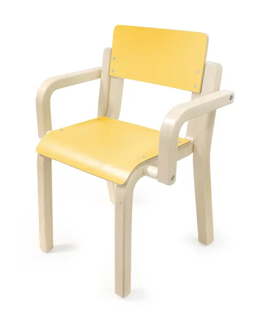 Maia stol med armstöd gul H31 cm 