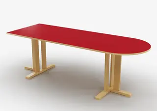 Kupol akustikbord röd B180 x D80 x H50 cm