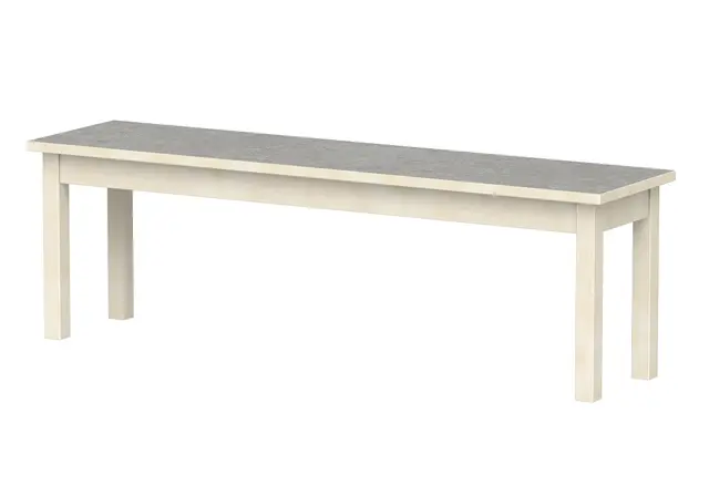 Lise benk med linoleum ljusgrå B120 x D35 x H28 cm 