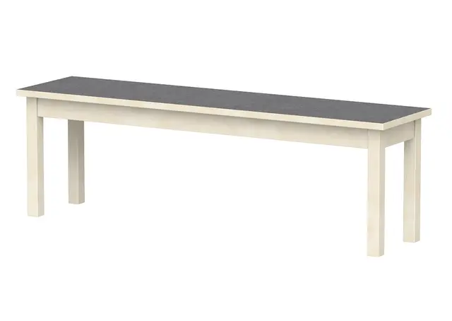 Lise benk med linoleum mörkgrå B120 x D35 x H28 cm 