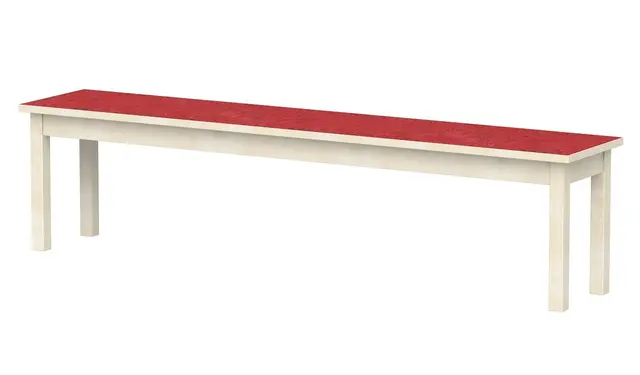 Lisa bänk med linoleum röd B200 x D35 x H28 cm 