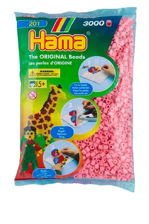 Hama rörpärlor rosa 3000 st 
