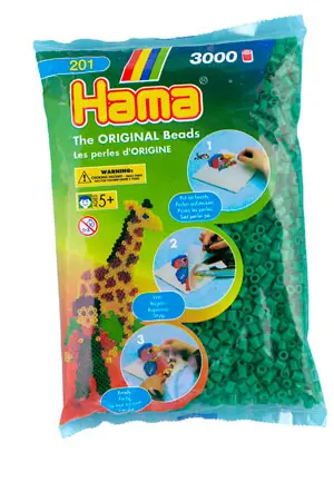 Hama rörpärlor grön 3000 st 