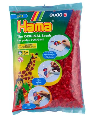 Hama rörpärlor röd 3000 st 