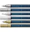 Schneider dekorationspennor ø0,8 mm, 2x guld, 2x silver och 2x vit