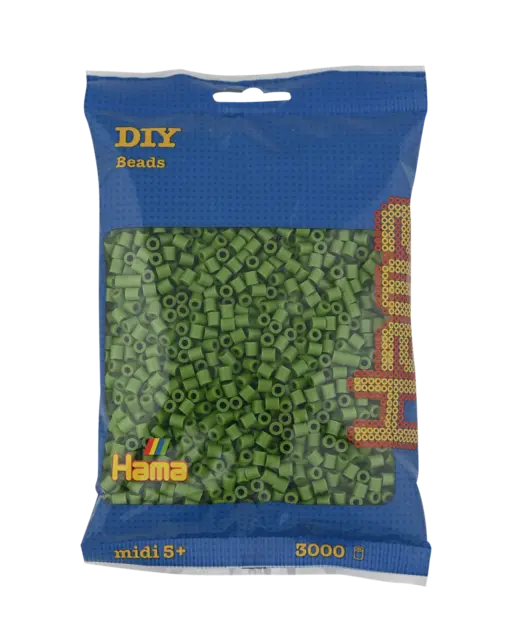 Hama rörpärlor olliven grön 3000 st 