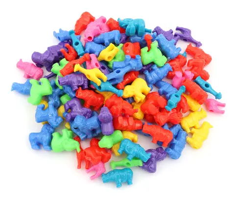 Plastpärlor djur Ø20-25 mm, 500 g
