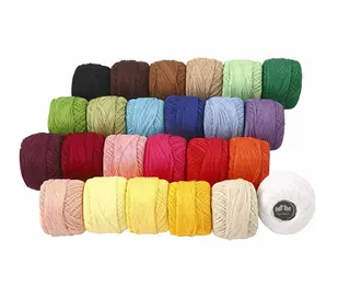 Virkgarn mix Merceriserad bomull, 24 st