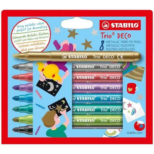 Stabilo metallic marker 8 st 