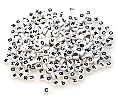 Bokstavspärlor Ø7,5 mm, 500 st