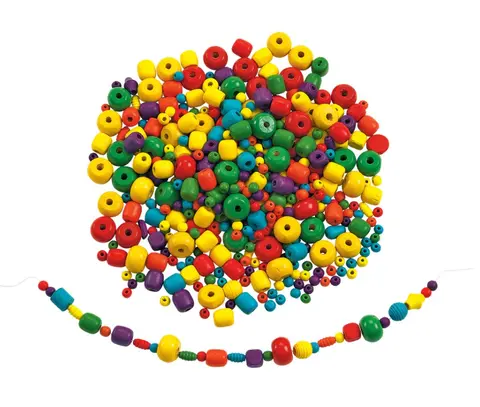 Träpärlor Ø6-20 mm, 450 g